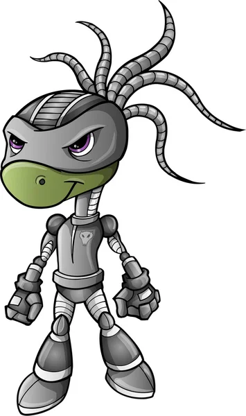 Ninja warrior alien cyborg vektör — Stok Vektör