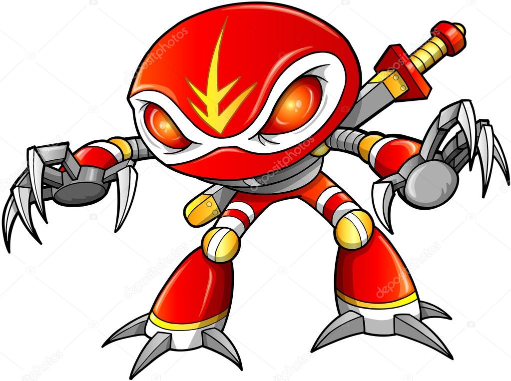 Warrior Ninja Soldier Robot Cyborg Vector