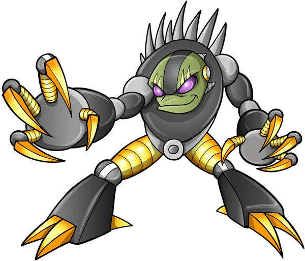 Cyborg Alien Ninja Guerreiro Robot Vector — Vetor de Stock