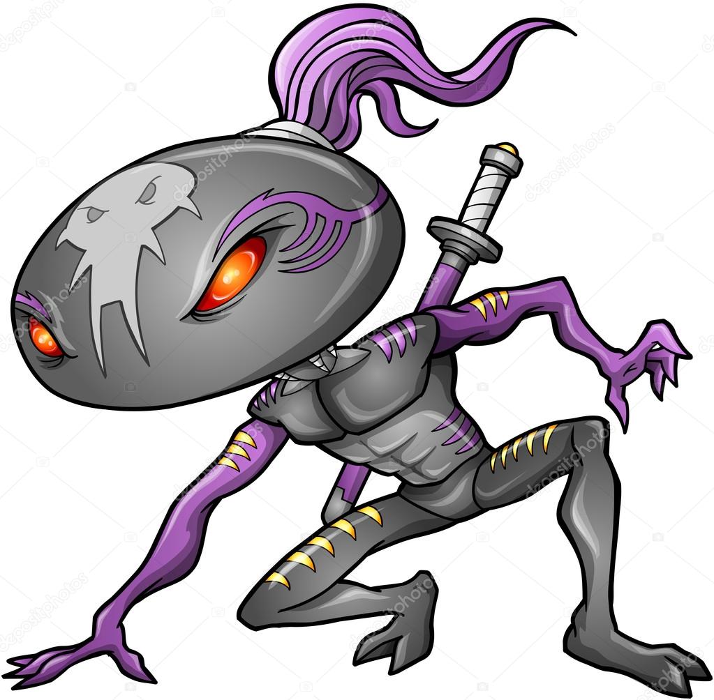 Cyborg Alien Ninja Warrior Robot Vector Stock Vector C Misterelements 15799235