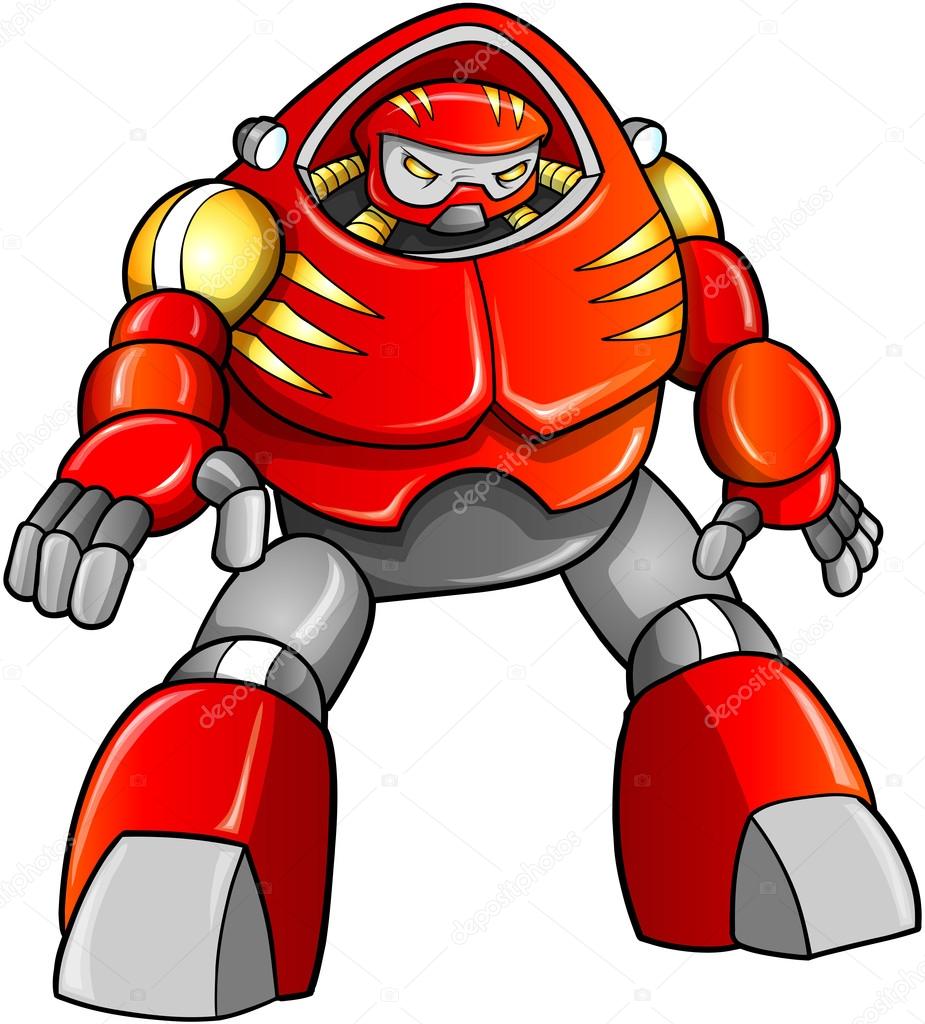 Massive Warrior Robot Cyborg Soldier Vector