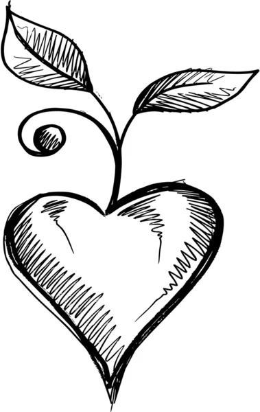 San Valentino cuore amore schizzo Doodle vettore — Vettoriale Stock