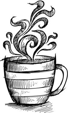 Kahve Kupası vektör çizim sanat doodle kroki