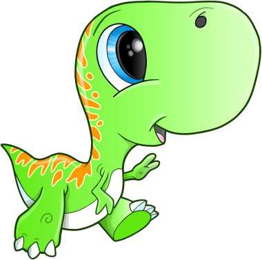 sevimli dinozor tyrannosaurus rex t-rex vektör