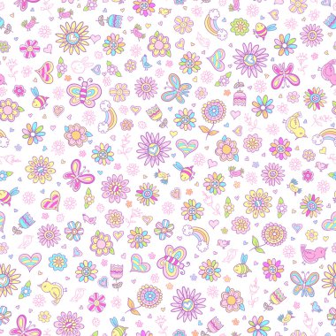 Bahar Dikişsiz desen vektör