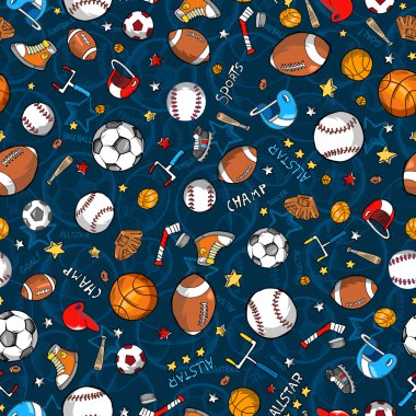 Sports Seamless Pattern Vector clipart