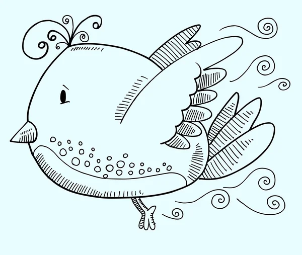 Doodle Bird Vector Ilustração Arte —  Vetores de Stock