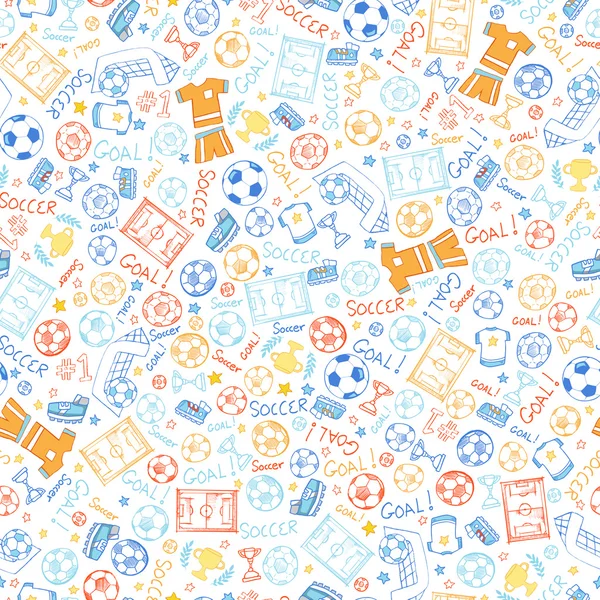 Soccer Sports Seamless Pattern Vector — Stock Vector