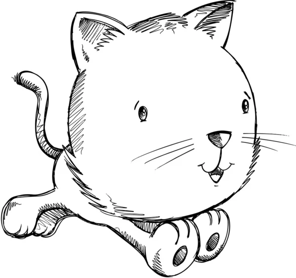 Szkic art ilustracja kociak kot wektor — Wektor stockowy