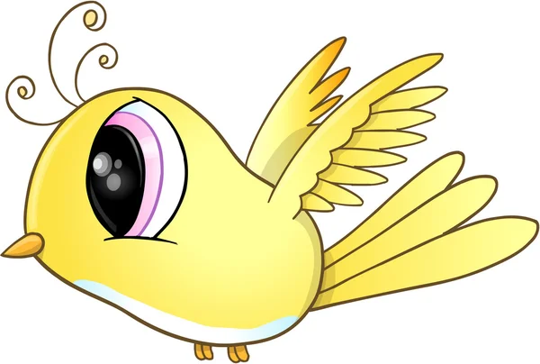 Cute Little Yellow Bird Vector Art — Stock Vector