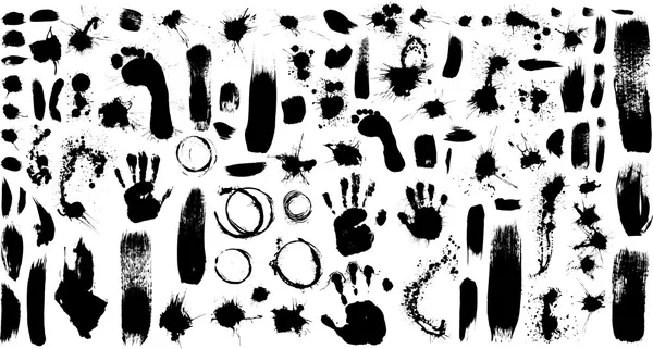 Brush strokes and Paint Splatters Vector set — Stock Vector