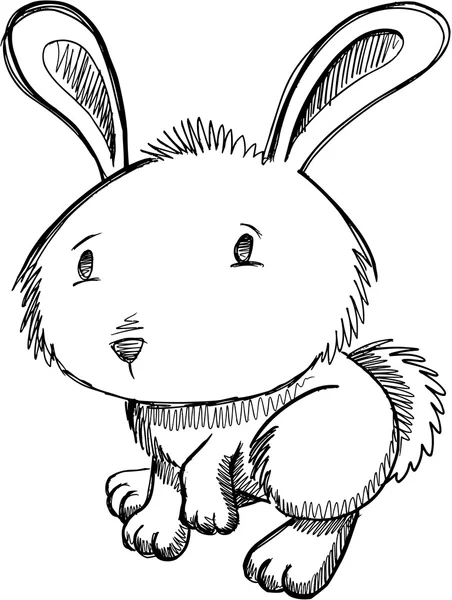 Bunny Rabbit Sketch Doodle — Stock Vector