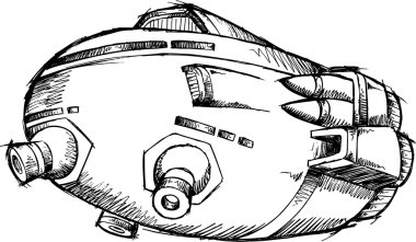 Uzay ufo sketch vektör sanat