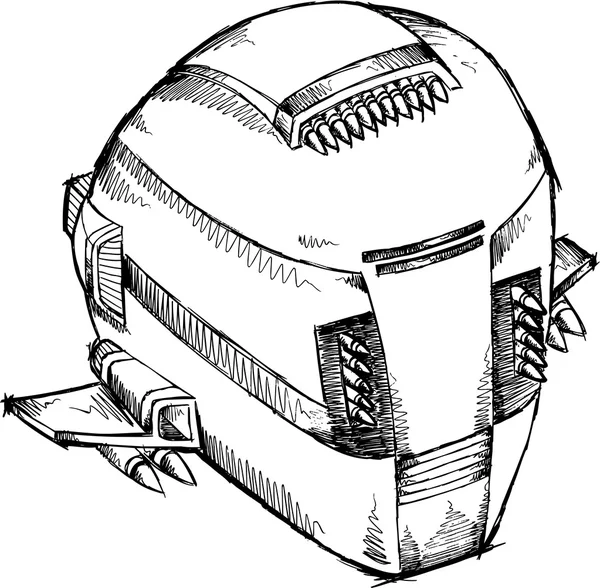 Spaceship UFO Sketch Vector Art — Stock Vector