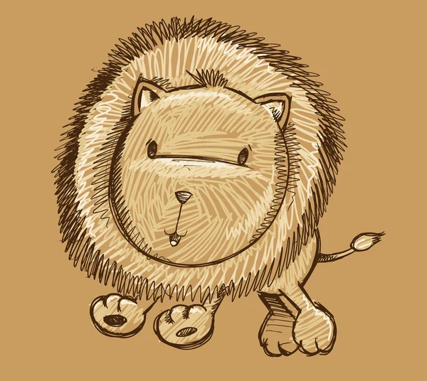 Croquis Lion Doodle Vector Art — Image vectorielle
