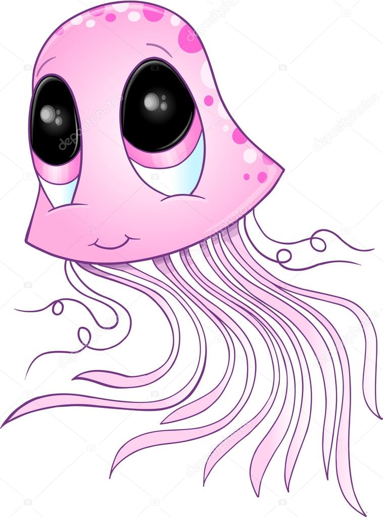 Cute Jellyfish Vector Illustration Art