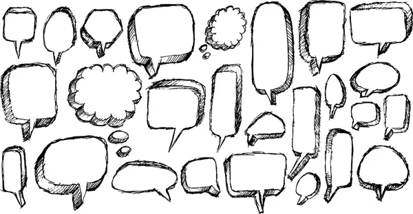 Speech Bubble Sketch Doodle Ilustração Vector Art — Vetor de Stock