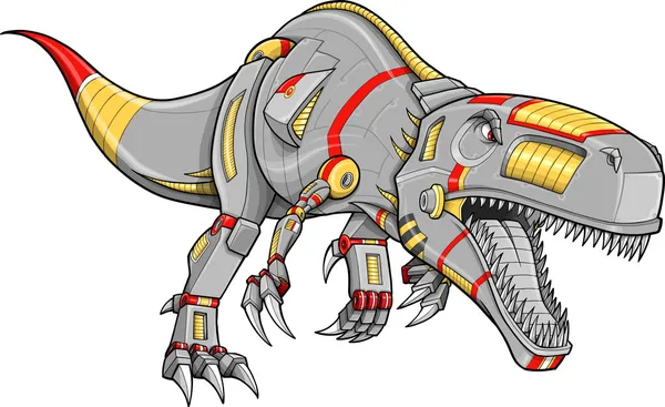 Robot tyrannosaurus rex dinosaurie vektor illustration — Stock vektor