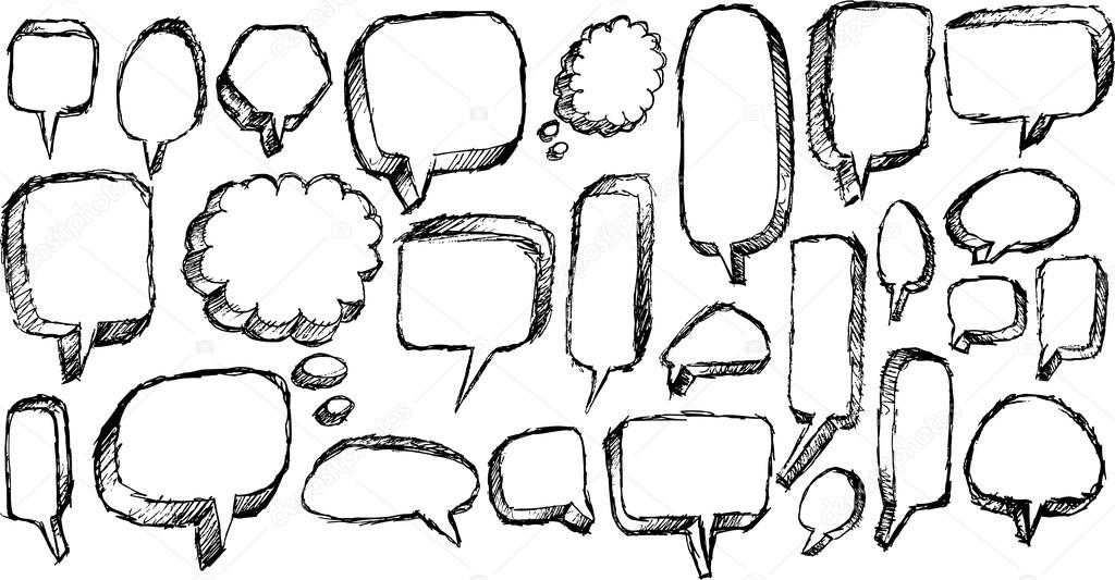 Speech Bubble Sketch Doodle Illustration Vector Art