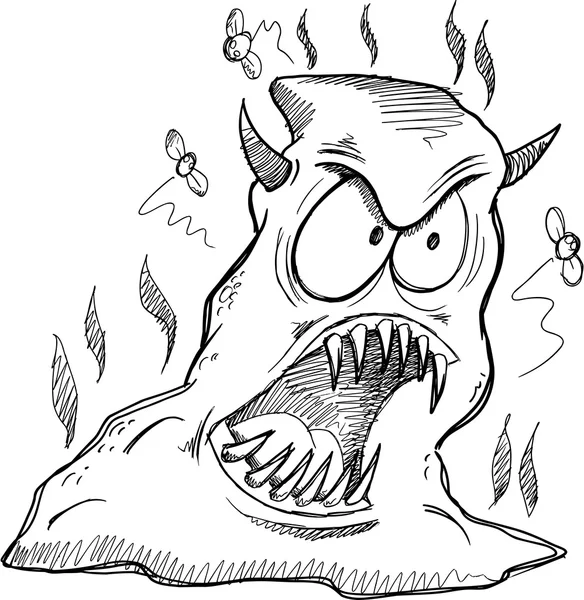 Monster Poop Sketch Drawing Vector Art — Stock Vector