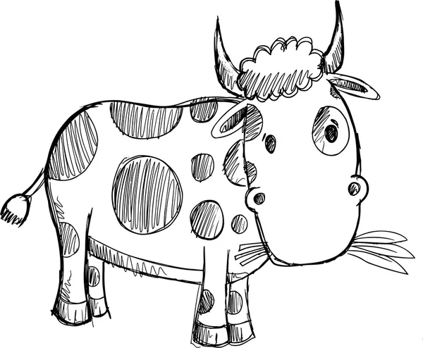 Desenho de vaca Doodle Desenho Ilustração Arte —  Vetores de Stock