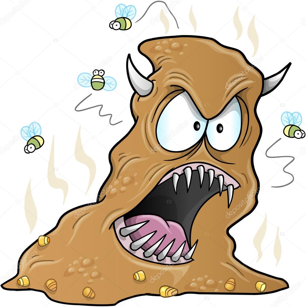 Scary Monster Turd Poop Vector Illustration