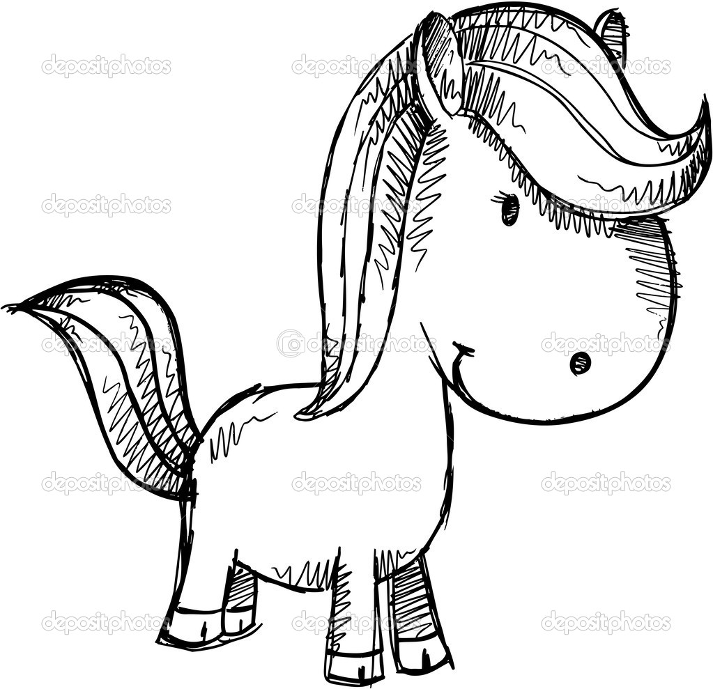 Pony Horse Sketch Doodle Illustration Art