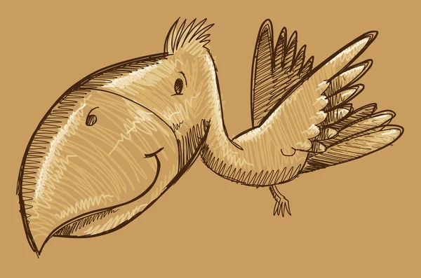 Тропічна птах ескіз Doodle векторну ілюстрацію — стоковий вектор