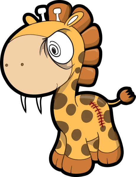 Crazy Giraffe Vector Illustration Art — Stock Vector