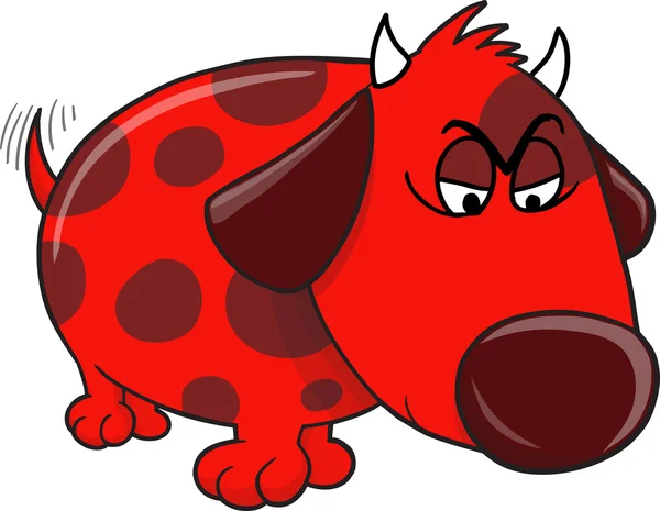 Angry Devil Filhote de cachorro Dog Vector Ilustração Arte —  Vetores de Stock