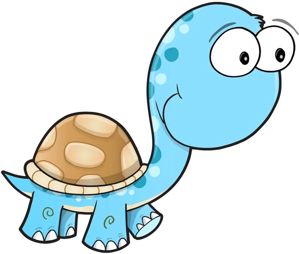 Silly Cute Turtle Vector Art — Stock Vector