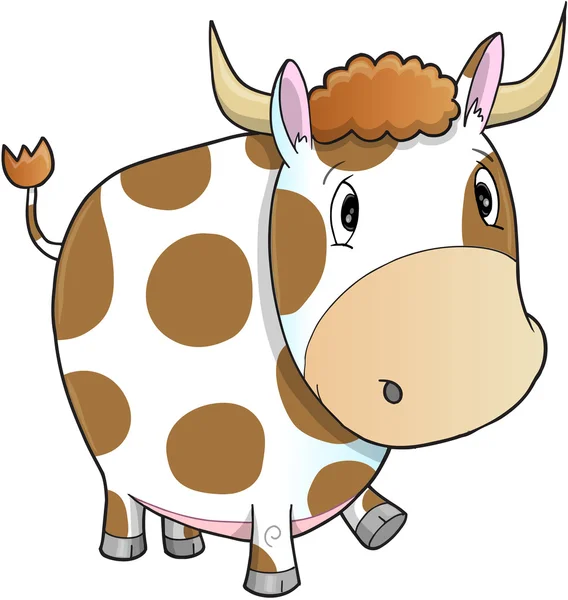 Vector lindo de la vaca de granja ilustración — Archivo Imágenes Vectoriales