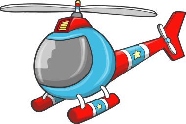 Polis kurtarma helikopteri vektör çizim sanat