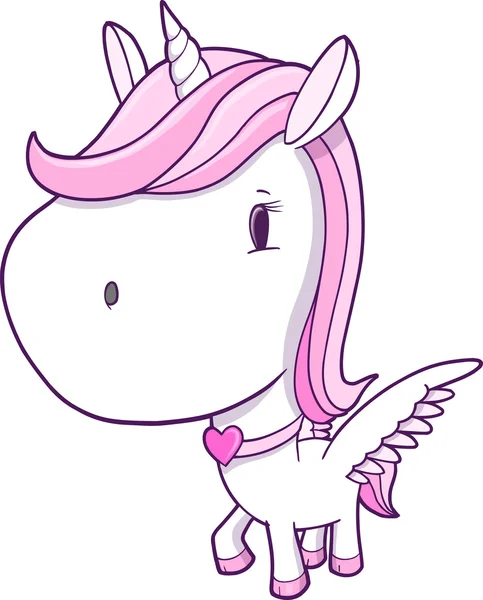 Mignon licorne Pegasus vectoriel Illustration Art — Image vectorielle