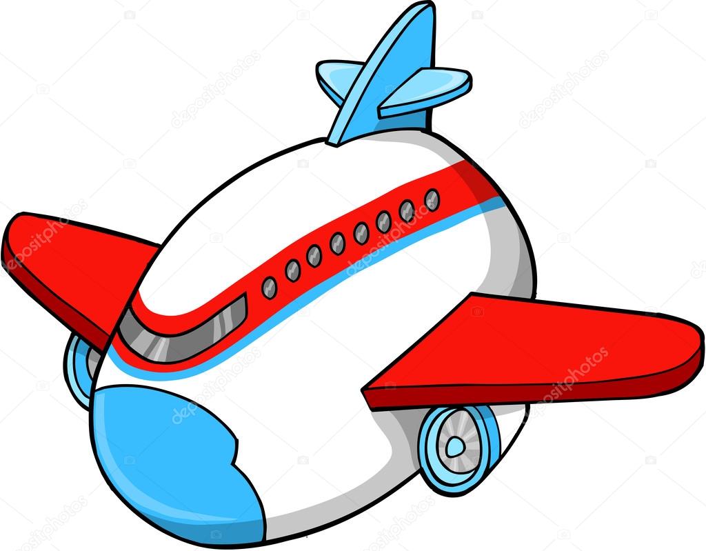 Cute Jumbo Jet Vector Illustration Art