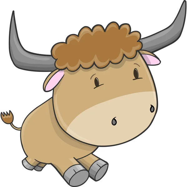 可爱的公牛牛矢量插图艺术 — 图库矢量图片