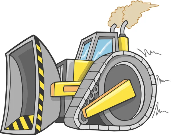 Cute Construction Bulldozer Vector Illustration Art — Stock Vector