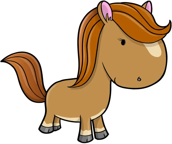 Pony Cavalo Vetor Ilustração Vector Art — Vetor de Stock