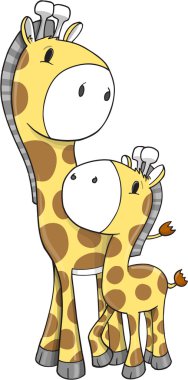 Safari Giraffes Vector Illustration clipart