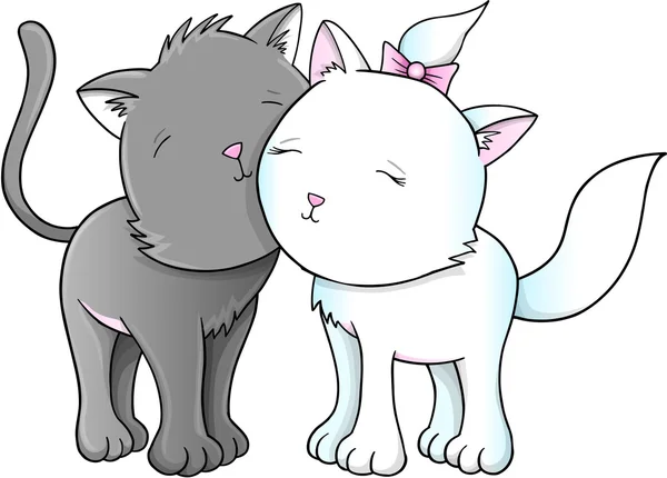 Schattige katten kittens vector illustratie — Stockvector