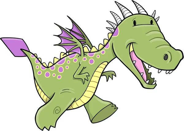 Cute Dragon Vector Illustration Art — Stock Vector