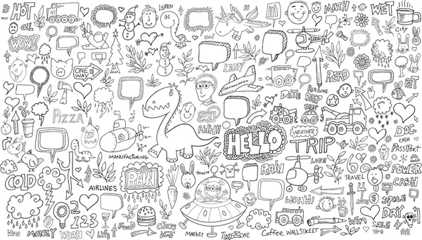 Conjunto de ilustrações do vetor do esboço do doodle — Vetor de Stock