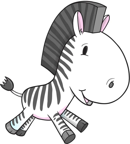Cute Safari Zebra Vector Illustration Art — Stock Vector