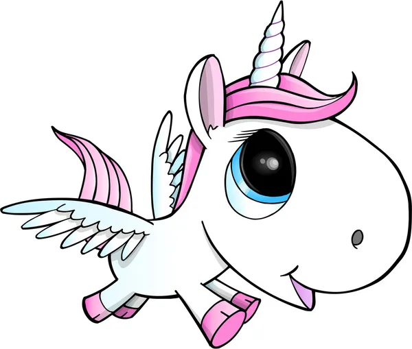 güzel bir tek boynuzlu at pegasus vektör çizim sanat