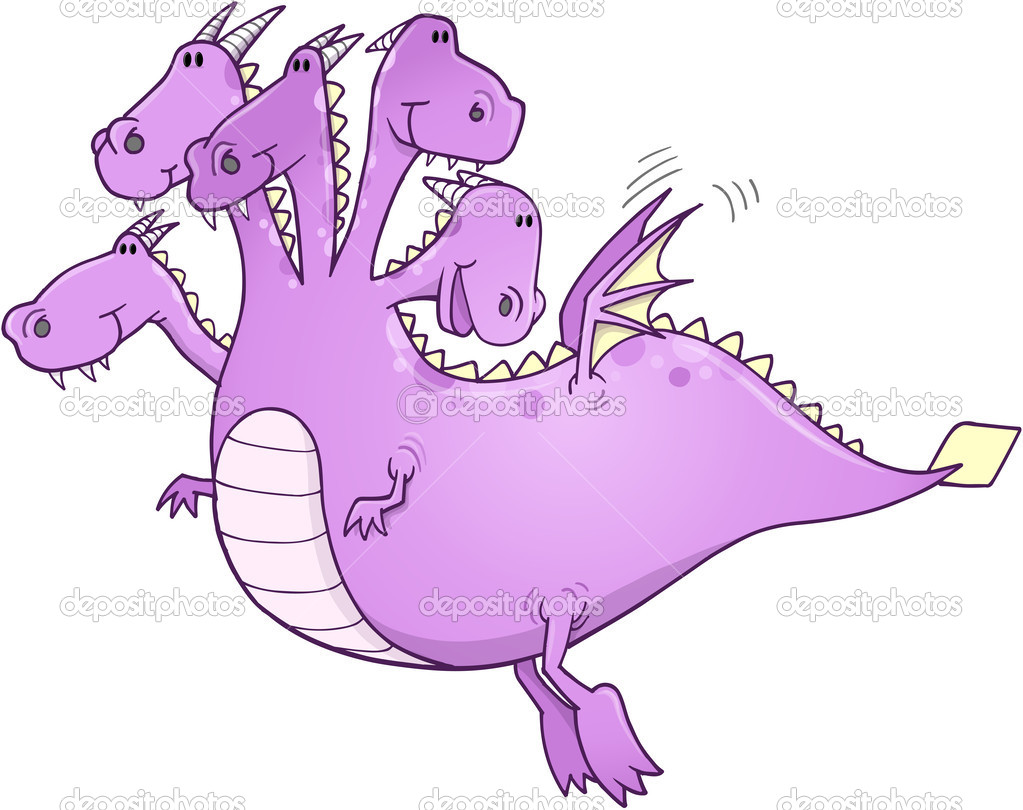 Cute Purple Dragon Vector Art