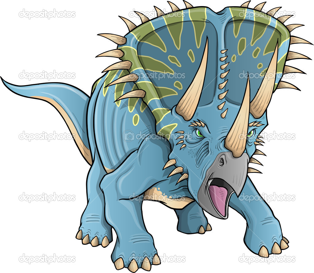 Triceratops Dinosaur Vector Illustration