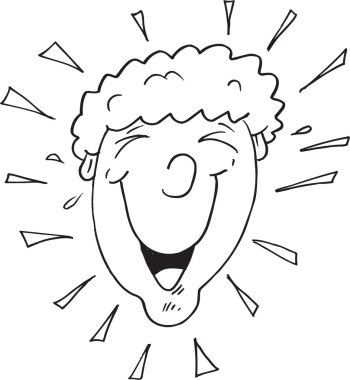 gülen mutlu doodle adam vektör çizim sanat