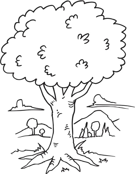 Albero Doodle vettoriale illustrazione Art — Vettoriale Stock