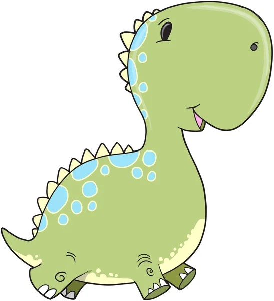 Schattige baby dinosaurus vector illustratie kunst — Stockvector