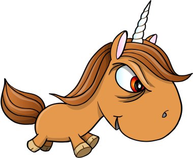 sert kötü unicorn vektör çizim sanat